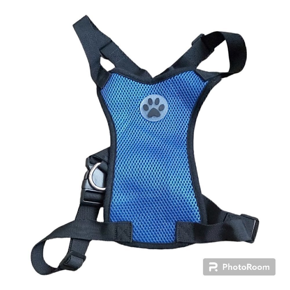 REPLACEMENT Dog Car Harness Vest Breathable Blue Mesh Fabric - Size Large